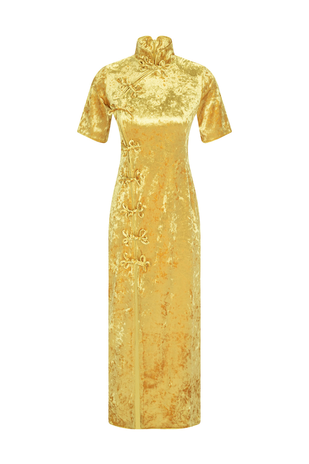 DYNASTY VELVET DRESS YELLOW