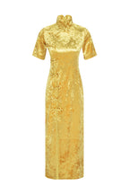 DYNASTY VELVET DRESS YELLOW