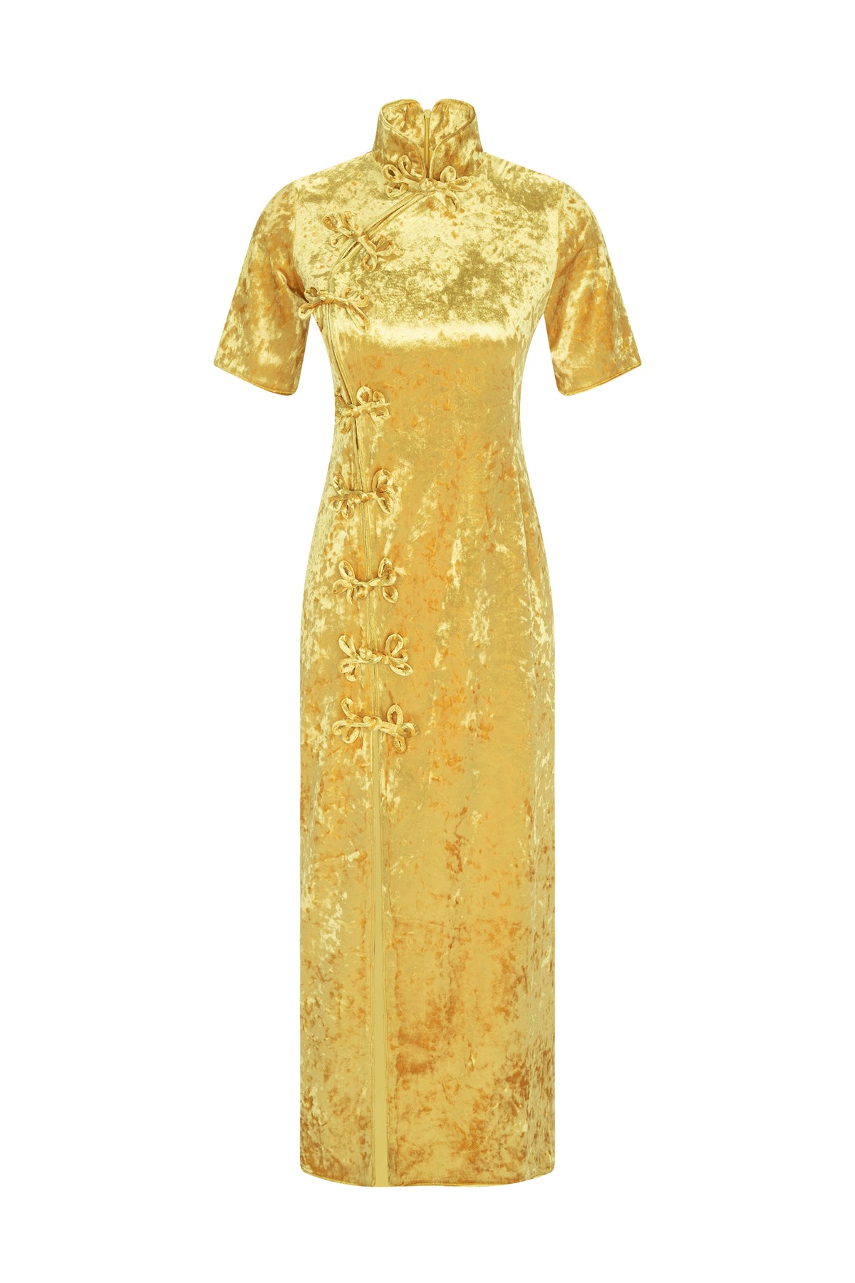 DYNASTY VELVET DRESS YELLOW