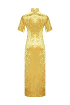 DYNASTY VELVET DRESS YELLOW