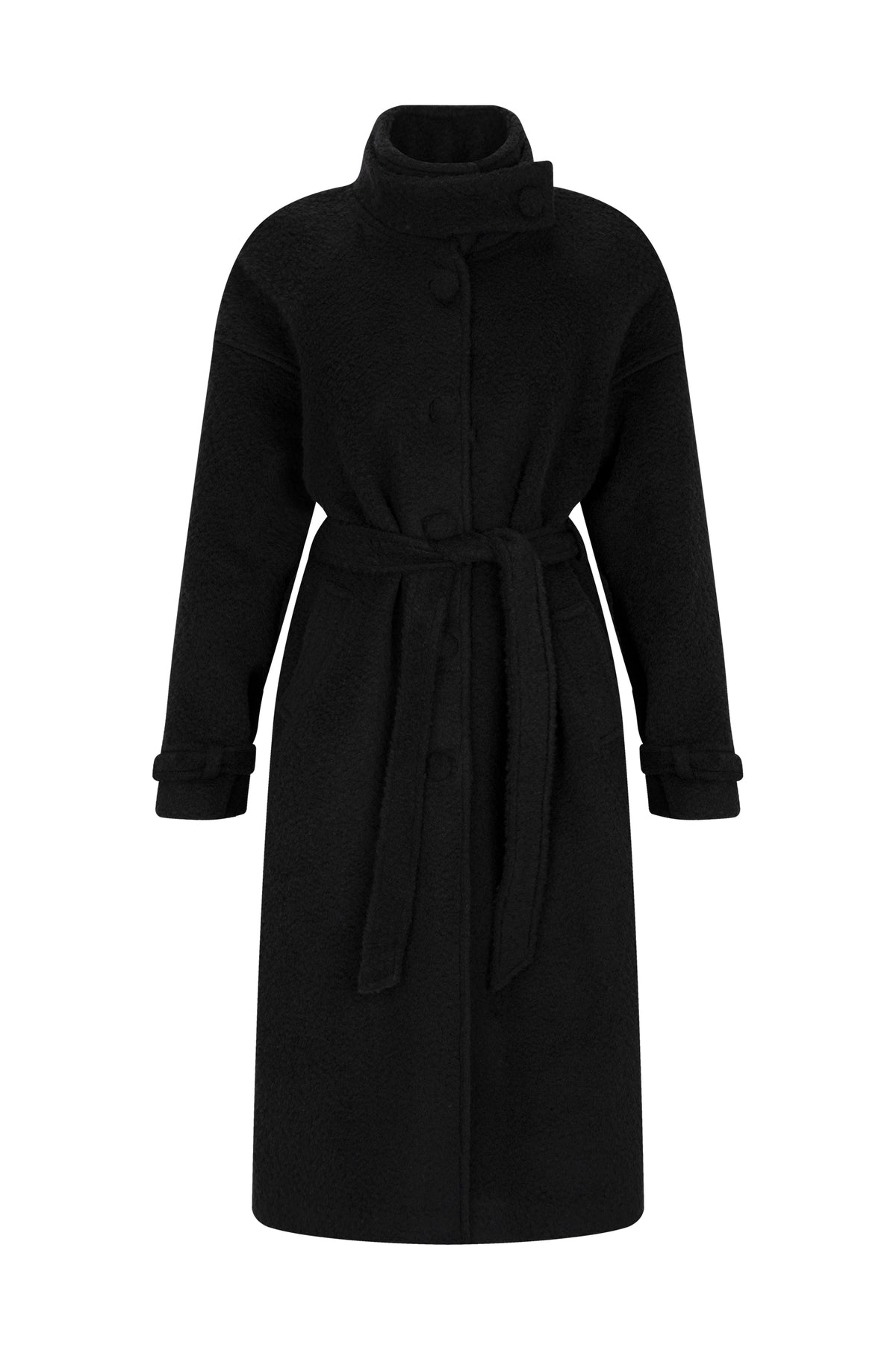 CURLY BELTED COAT