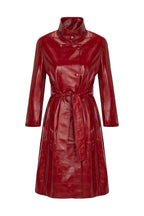 CRIMSON LEATHER COAT
