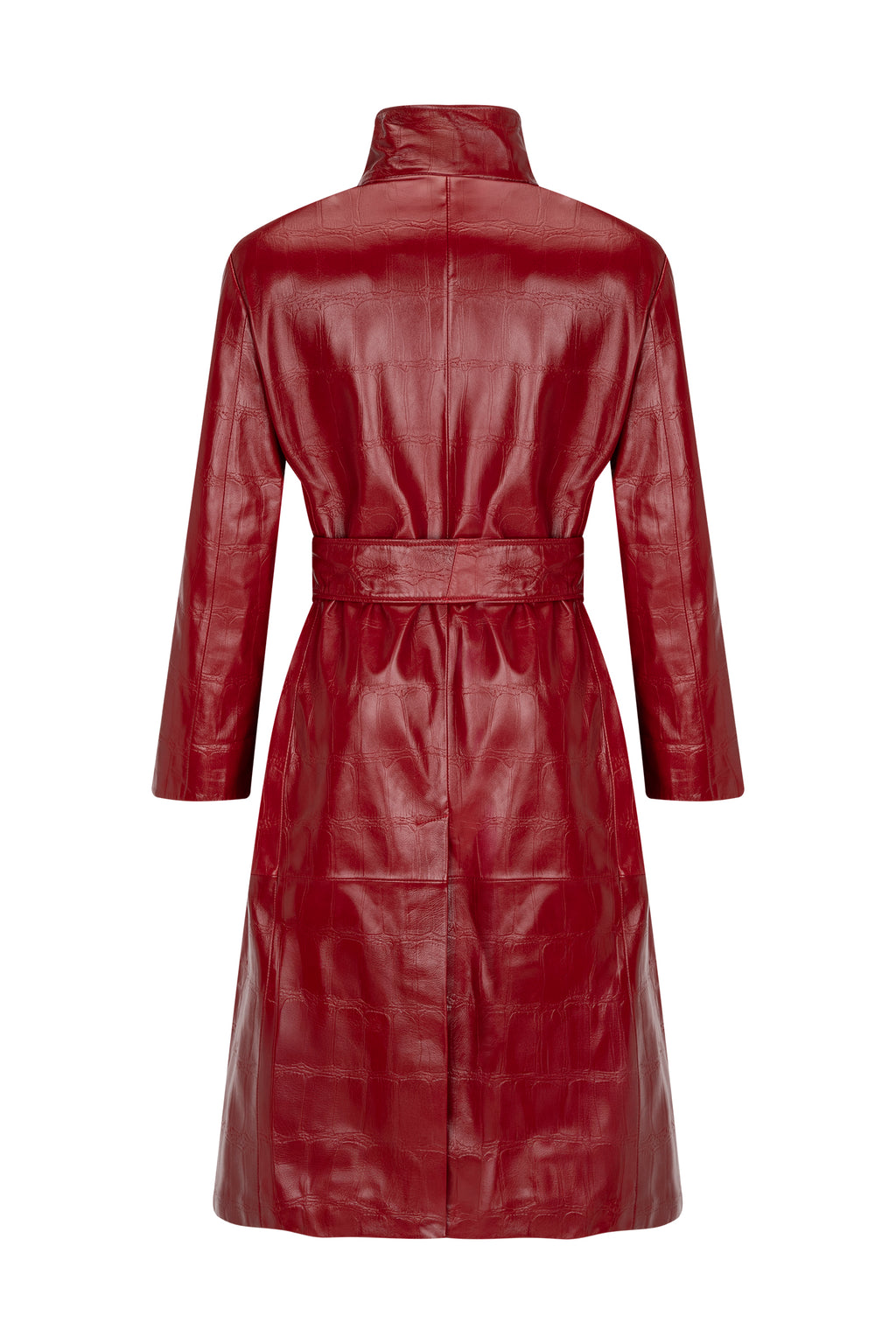 CRIMSON LEATHER COAT