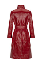 CRIMSON LEATHER COAT