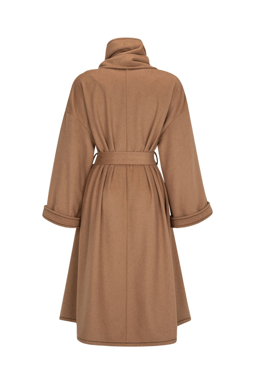 CAMEL SCARF WRAP COAT
