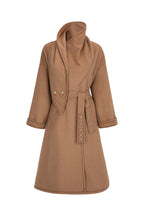 CAMEL SCARF WRAP COAT