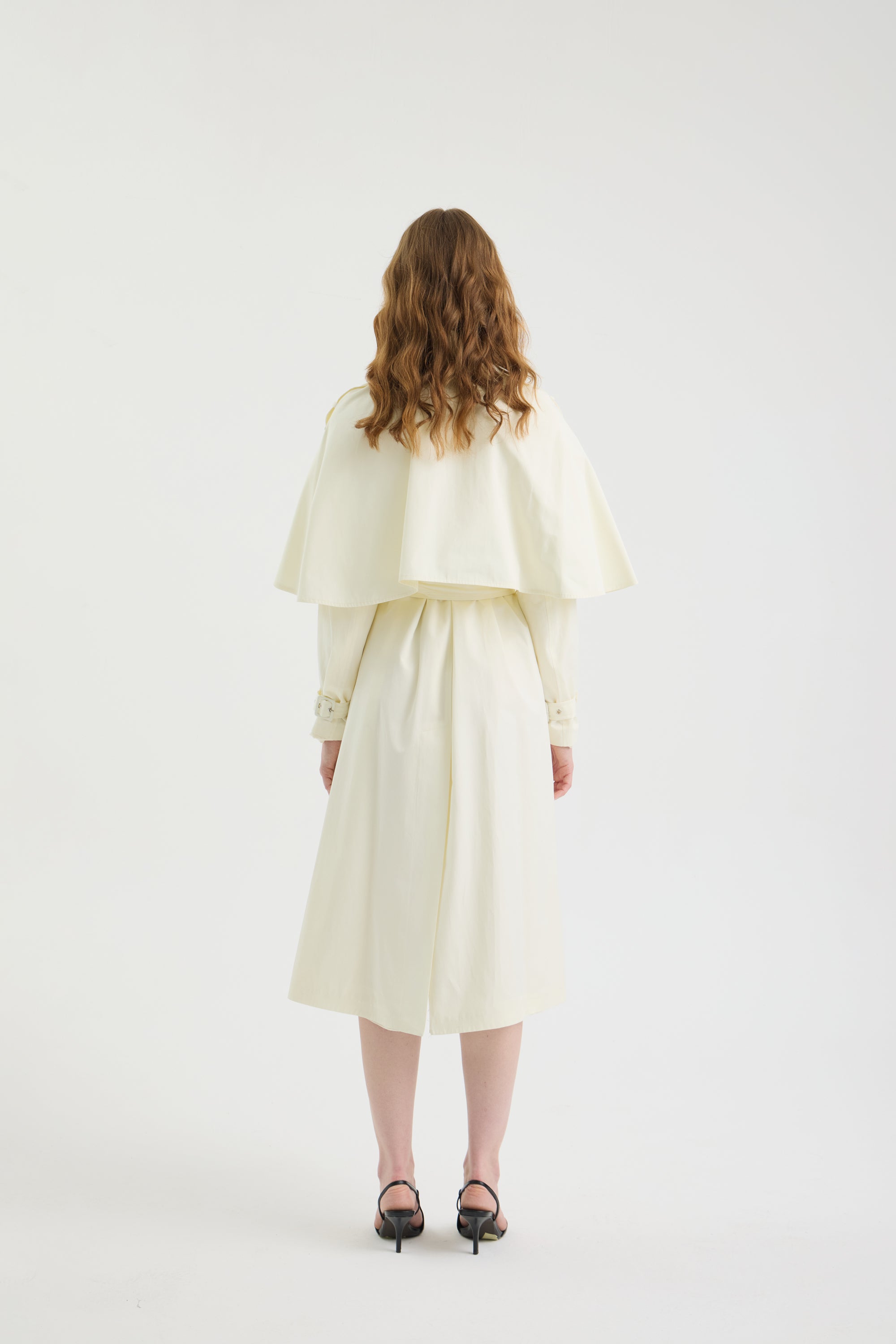 SCHATZİE BELTED MIDI TRENCH CAPE WITH STRUCTURED SILHOUETTE