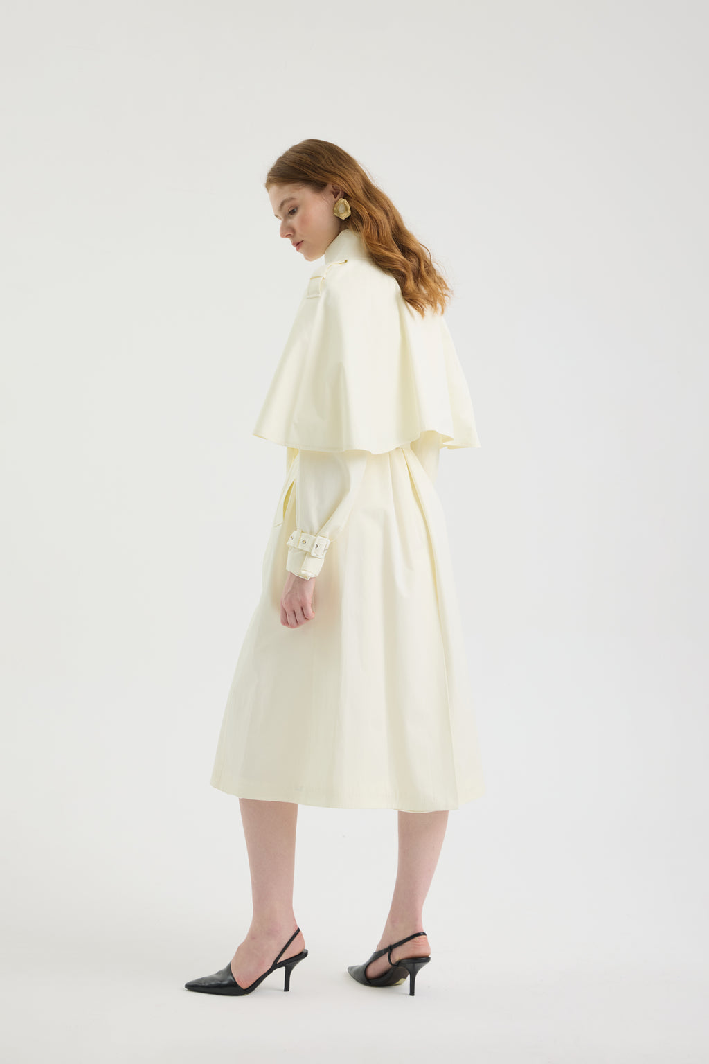 SCHATZİE BELTED MIDI TRENCH CAPE WITH STRUCTURED SILHOUETTE