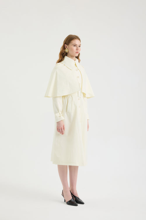SCHATZİE BELTED MIDI TRENCH CAPE WITH STRUCTURED SILHOUETTE
