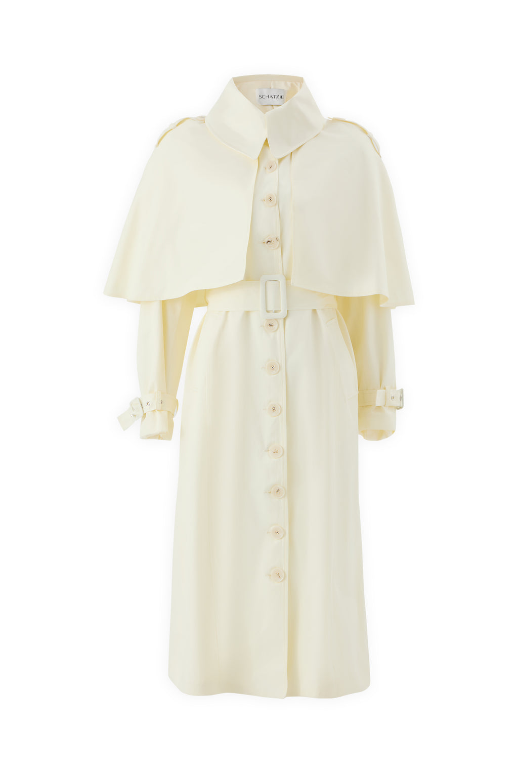 SCHATZİE BELTED MIDI TRENCH CAPE WITH STRUCTURED SILHOUETTE