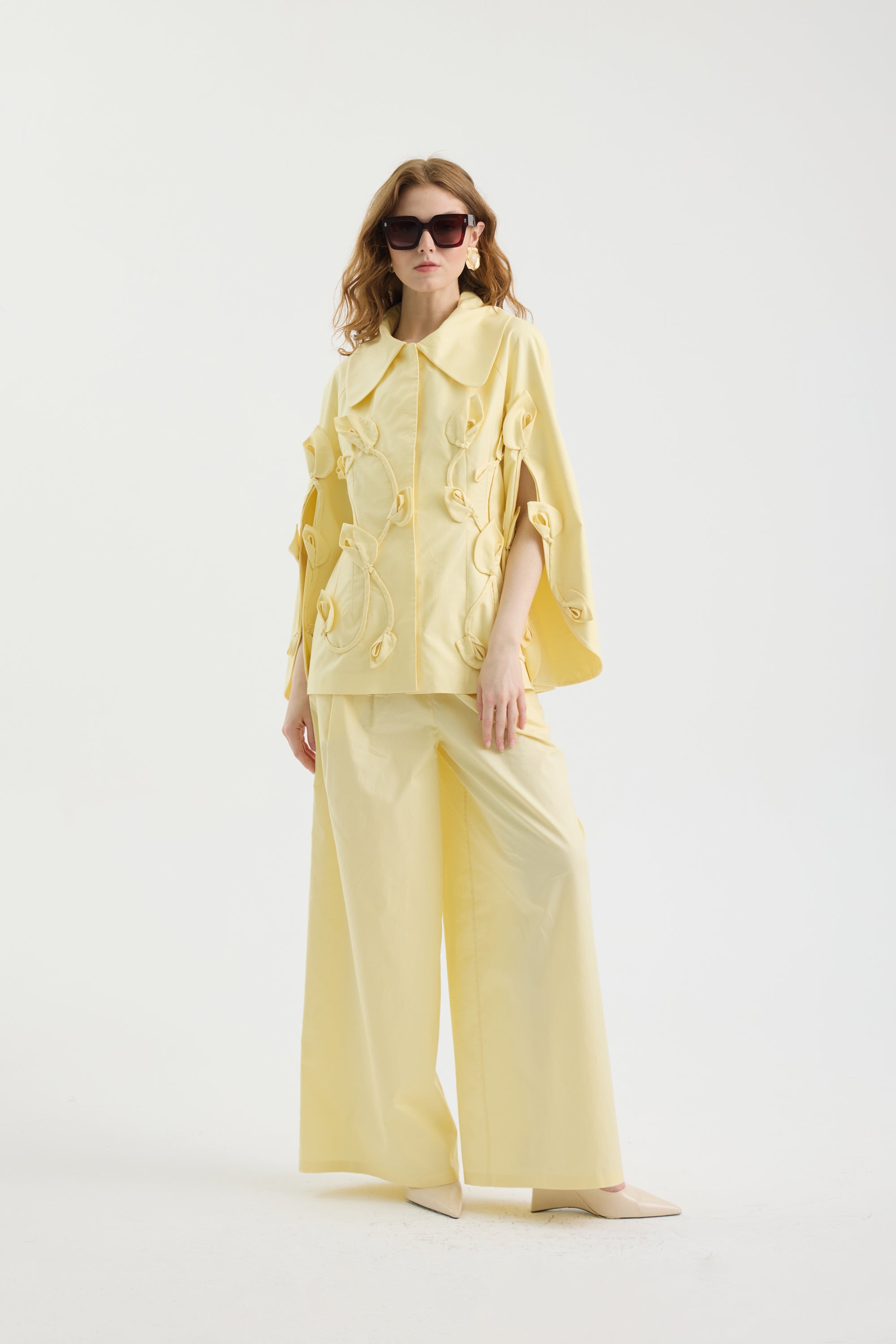 SCHATZİE MID-RISE WAIST WIDE-LEG TROUSERS
