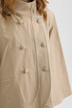 SCHATZİE STRUCTURED TRENCH CAPE IN SAND TONE