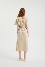 SCHATZİE ONE-SHOULDER DRAPED MIDI DRESS