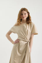 SCHATZİE ONE-SHOULDER DRAPED MIDI DRESS