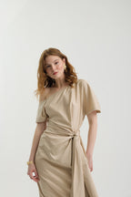 SCHATZİE ONE-SHOULDER DRAPED MIDI DRESS