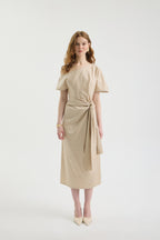 SCHATZİE ONE-SHOULDER DRAPED MIDI DRESS