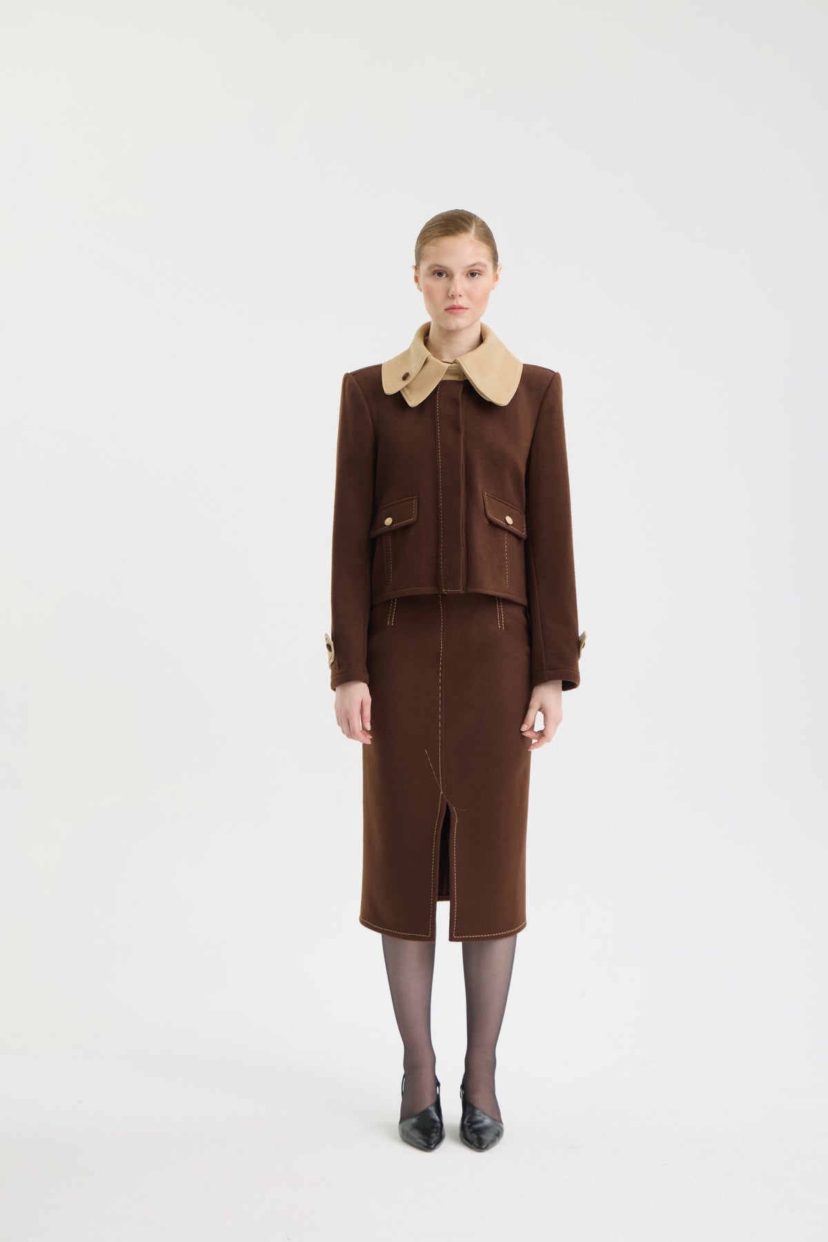 SADDLE DOUBLE COLLAR JACKET