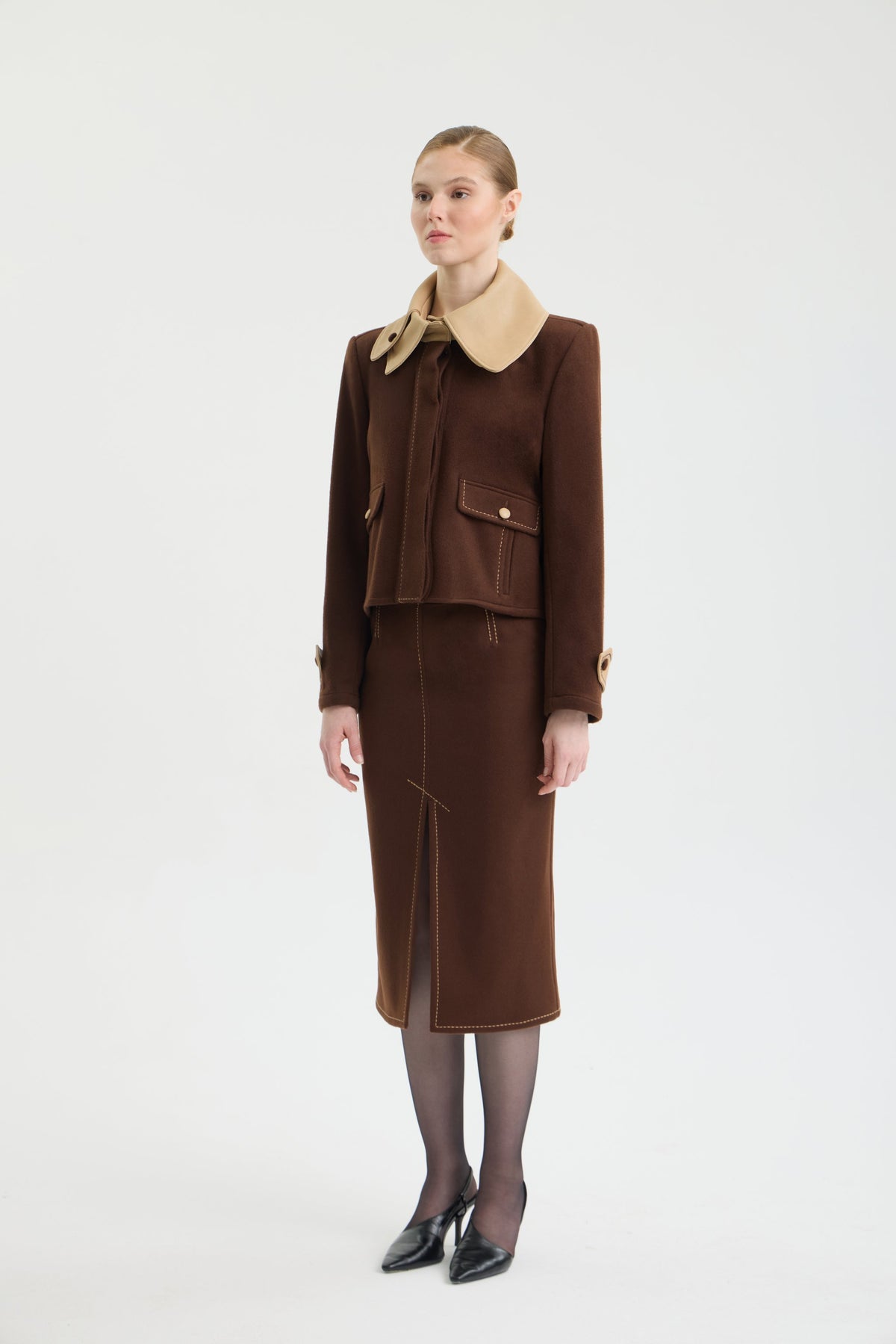 SADDLE DOUBLE COLLAR JACKET