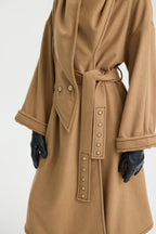CAMEL SCARF WRAP COAT