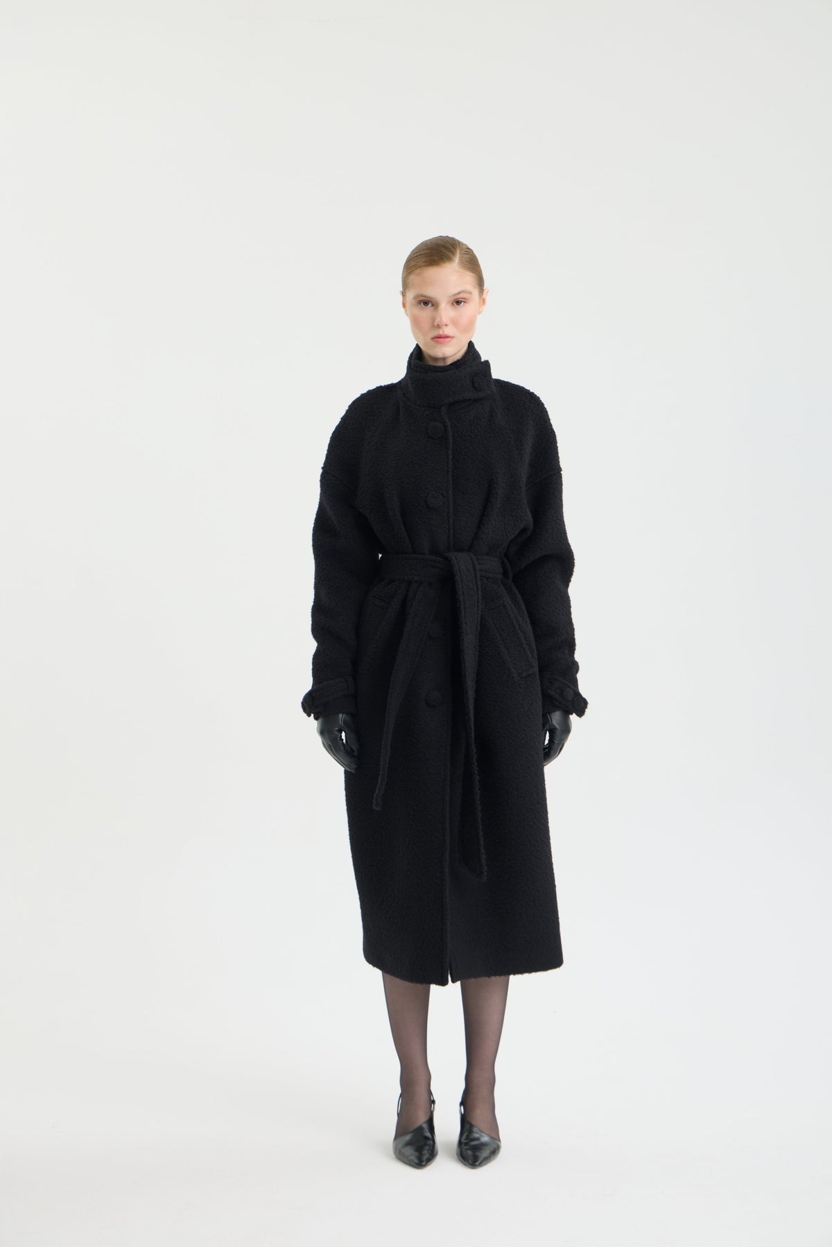 CURLY BELTED COAT