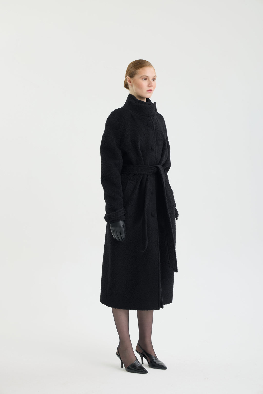 CURLY BELTED COAT