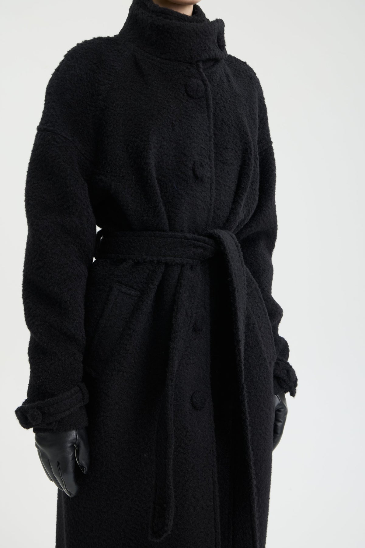 CURLY BELTED COAT