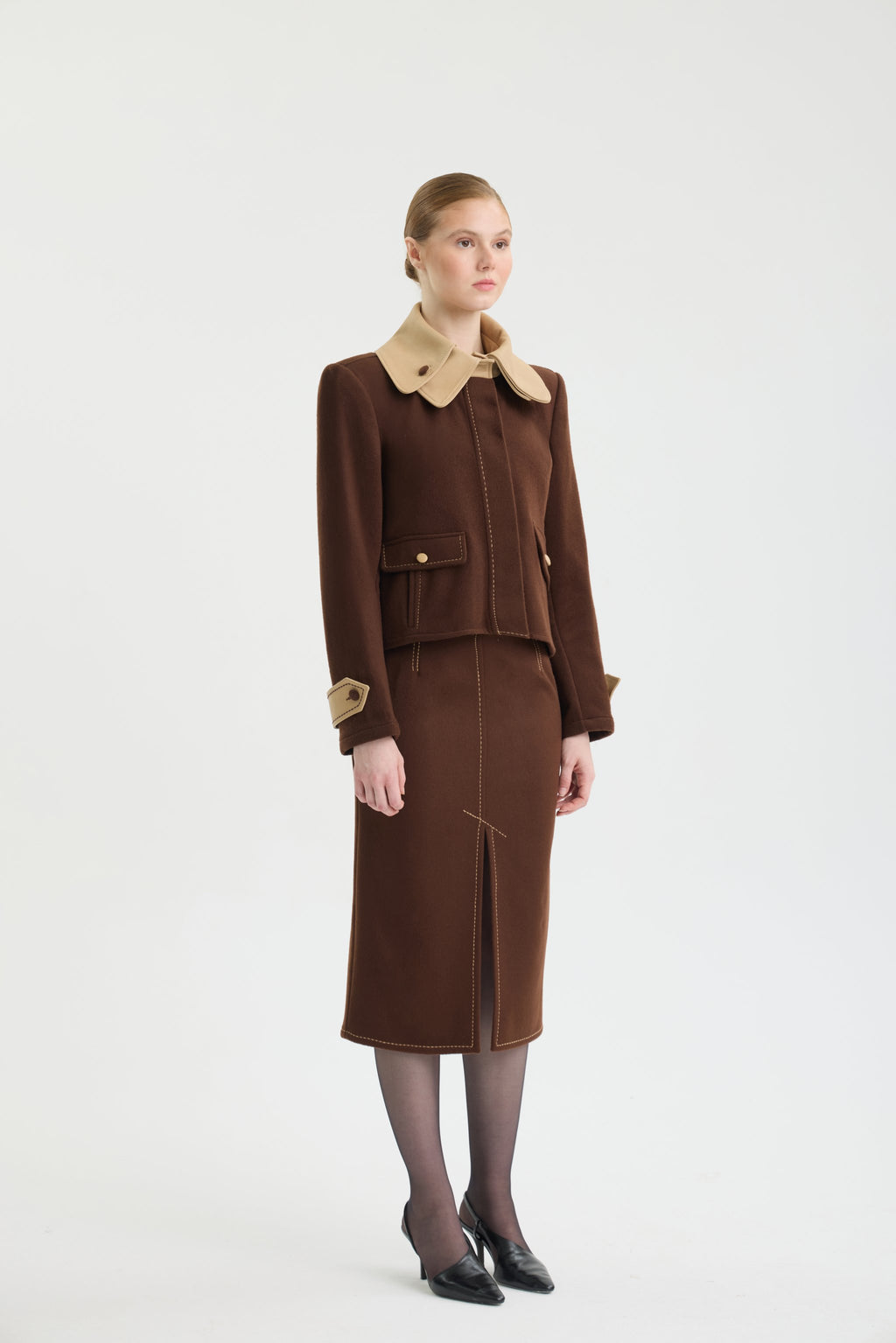 SADDLE DOUBLE COLLAR JACKET