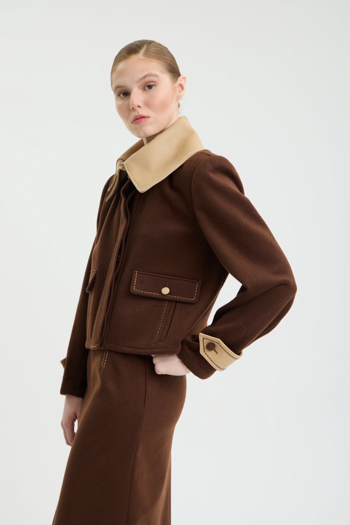 SADDLE DOUBLE COLLAR JACKET