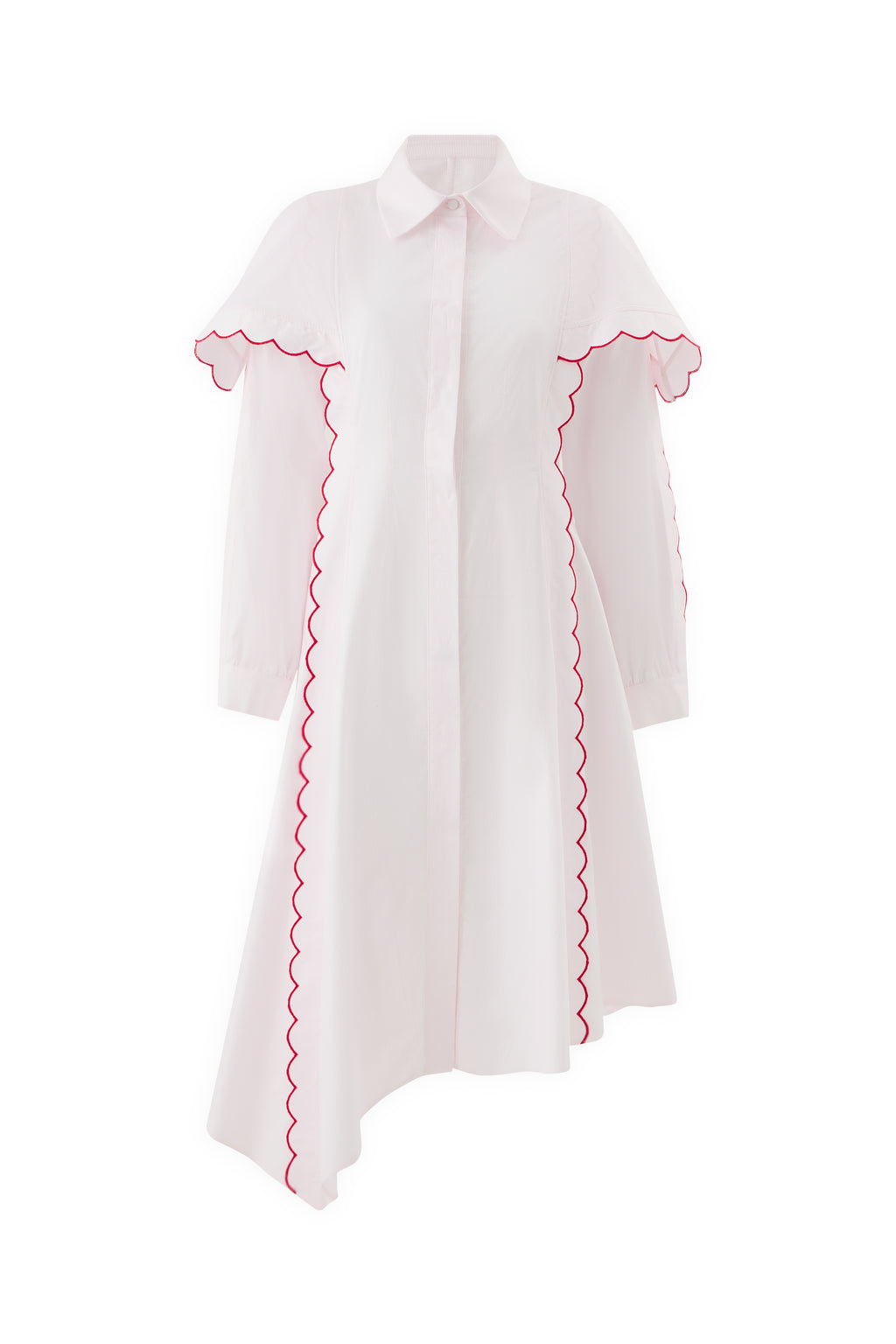 SCHATZİE CONTRAST WAVE EMBROIDERED SHIRT DRESS