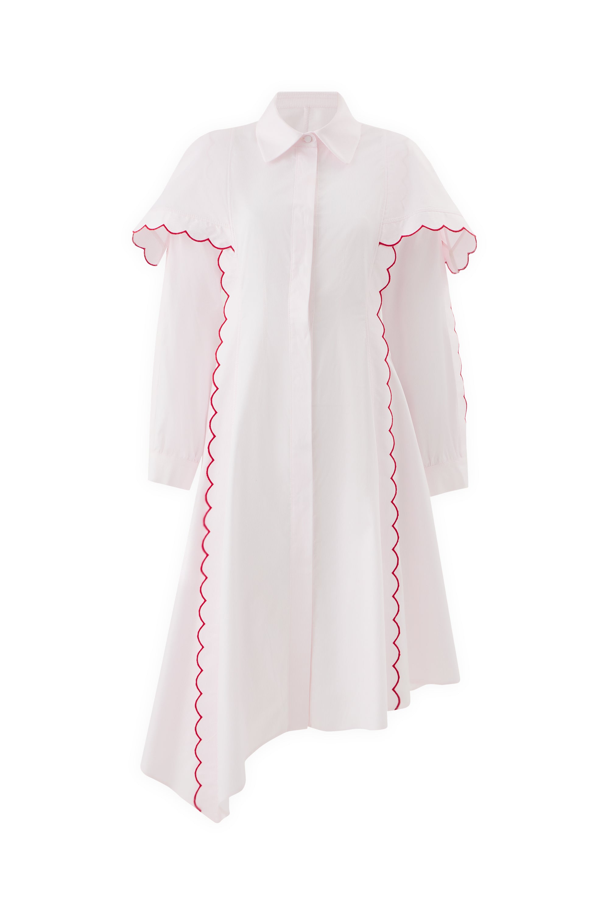 SCHATZİE CONTRAST WAVE EMBROIDERED SHIRT DRESS