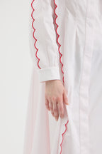SCHATZİE CONTRAST WAVE EMBROIDERED SHIRT DRESS