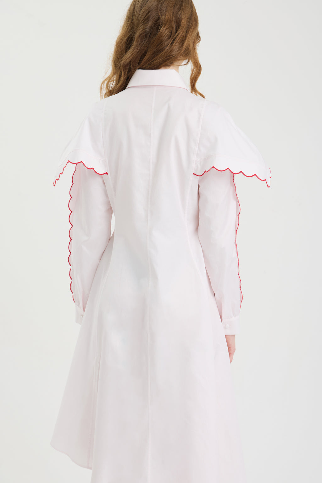 SCHATZİE CONTRAST WAVE EMBROIDERED SHIRT DRESS