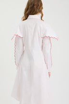 SCHATZİE CONTRAST WAVE EMBROIDERED SHIRT DRESS