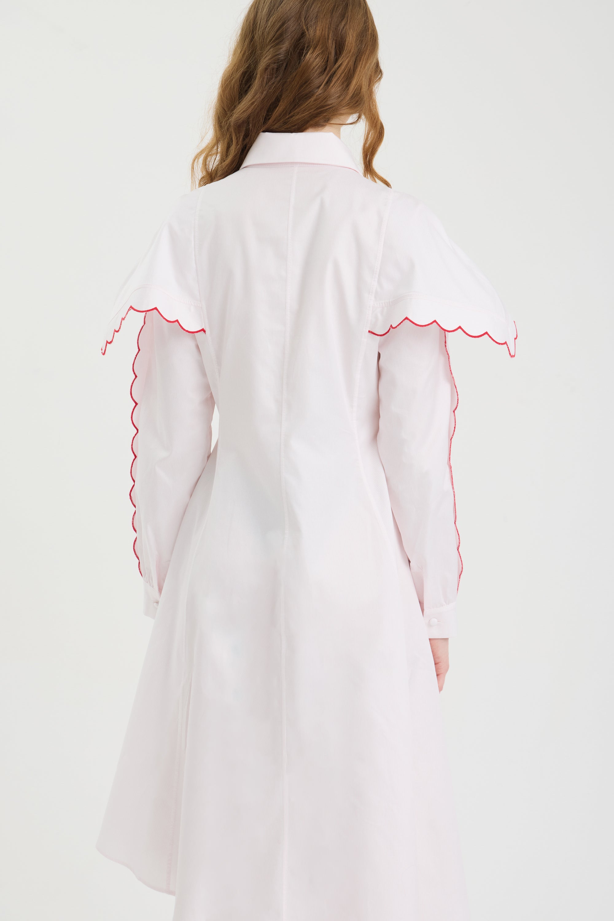 SCHATZİE CONTRAST WAVE EMBROIDERED SHIRT DRESS