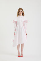 SCHATZİE CONTRAST WAVE EMBROIDERED SHIRT DRESS