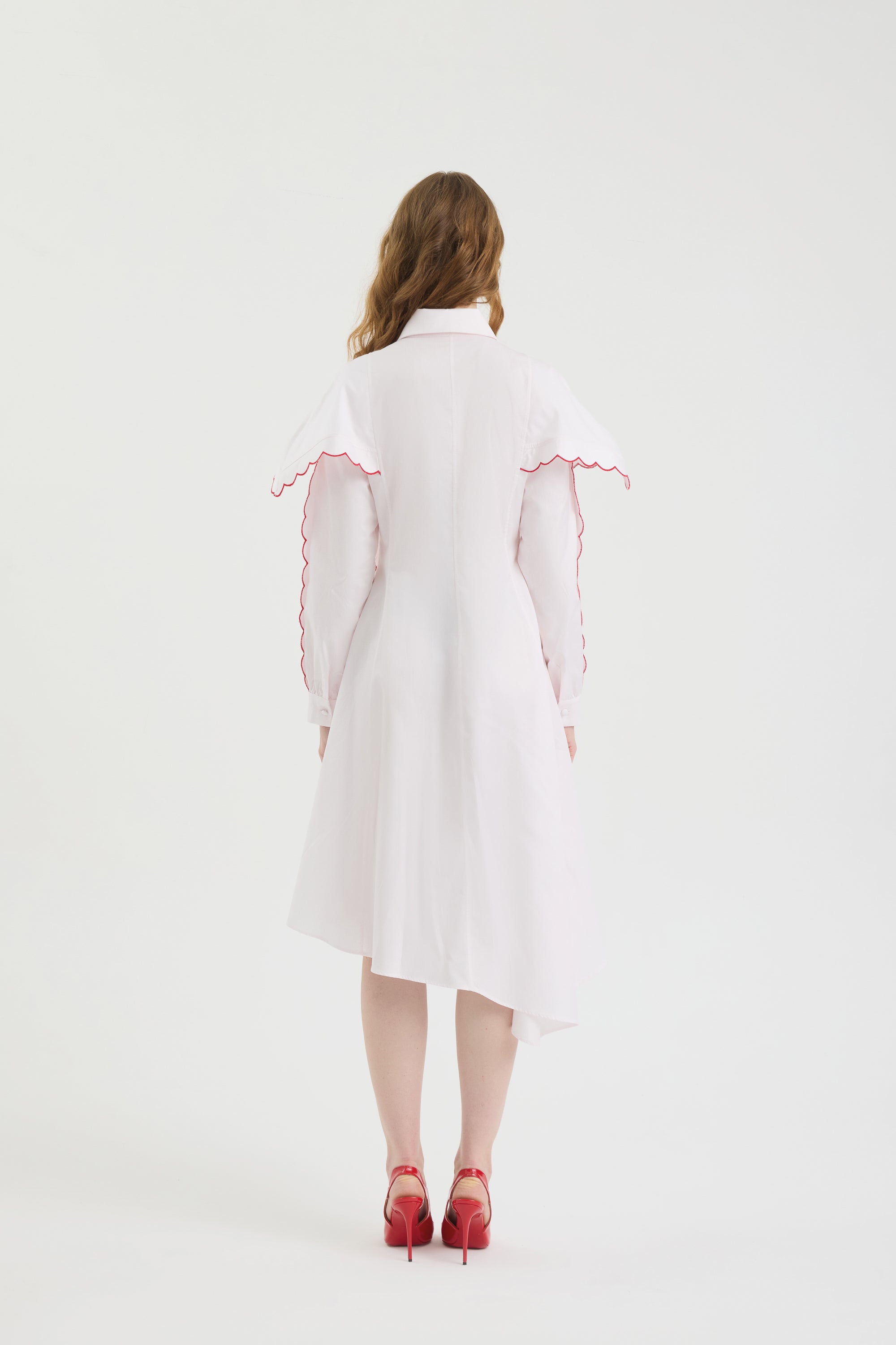 SCHATZİE CONTRAST WAVE EMBROIDERED SHIRT DRESS